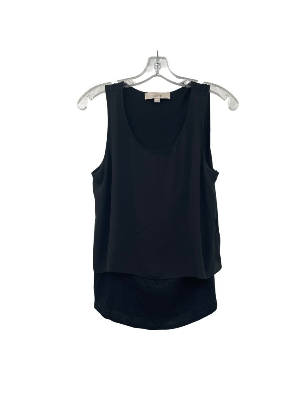 Loft Womens Tiered Sleeveless Top Black Size Small